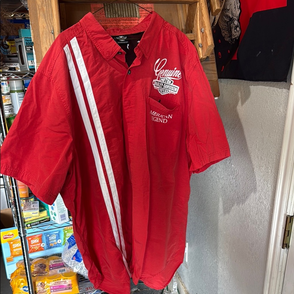 Harley-Davidson Red Casual Button Down Shirt